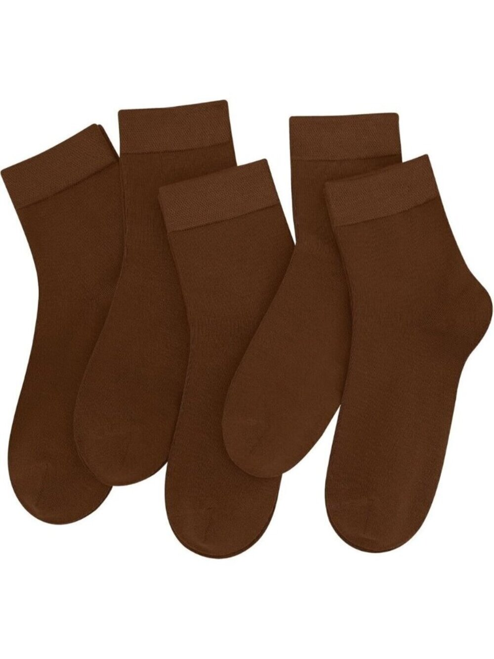 Women Brown Crew Thin Ankle Height Lightweight Anti Odor Soft  Ankle Socks